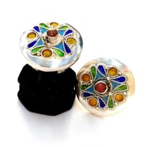 Berber Silver Ring with Elmarjan Red Coral – Handmade Moroccan Jewelry
